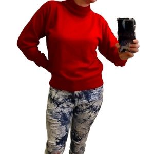 ⚡2/$20VGUC- Red mock turtleneck sweater